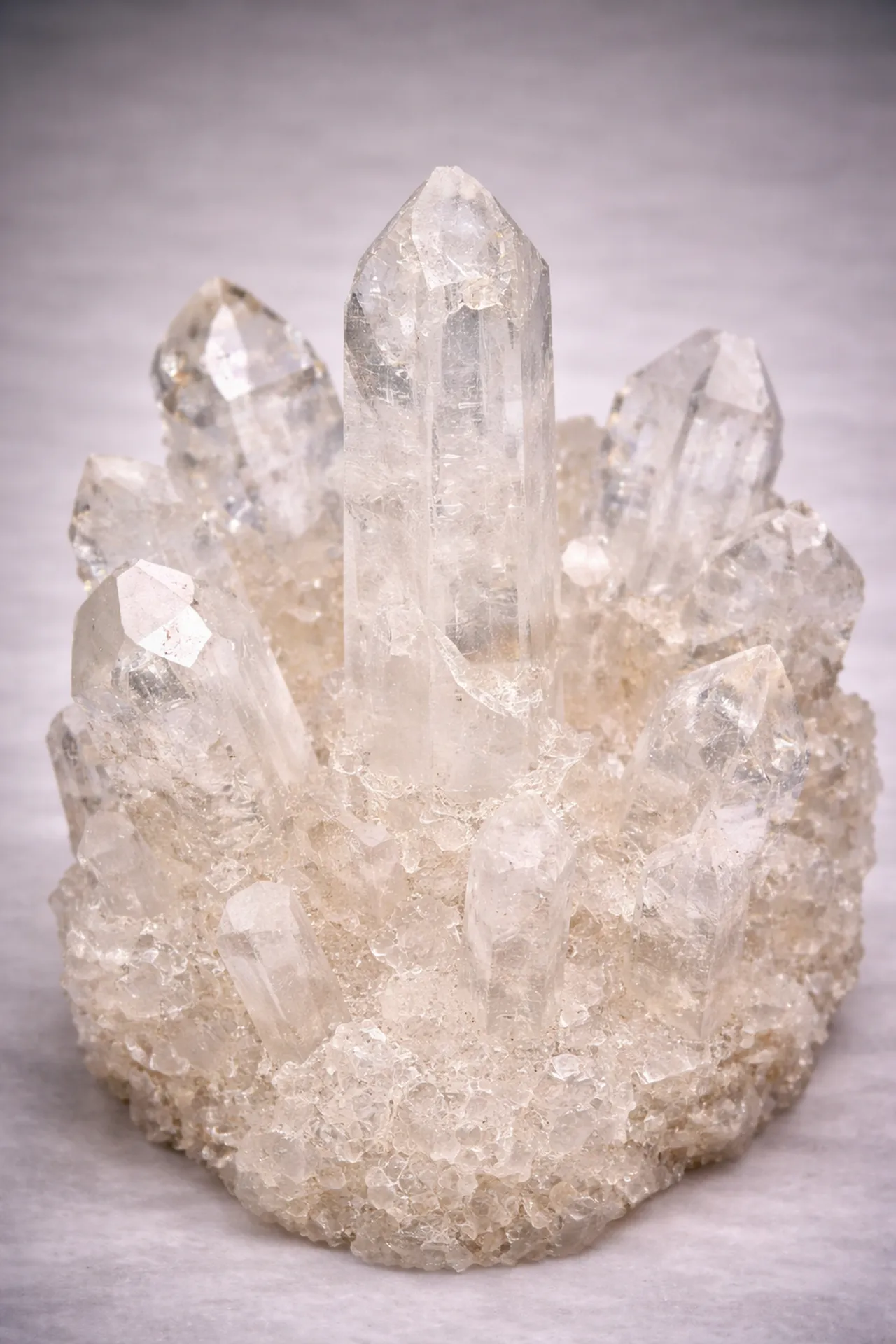 A photo of a gorgeous specimen of clear quartz