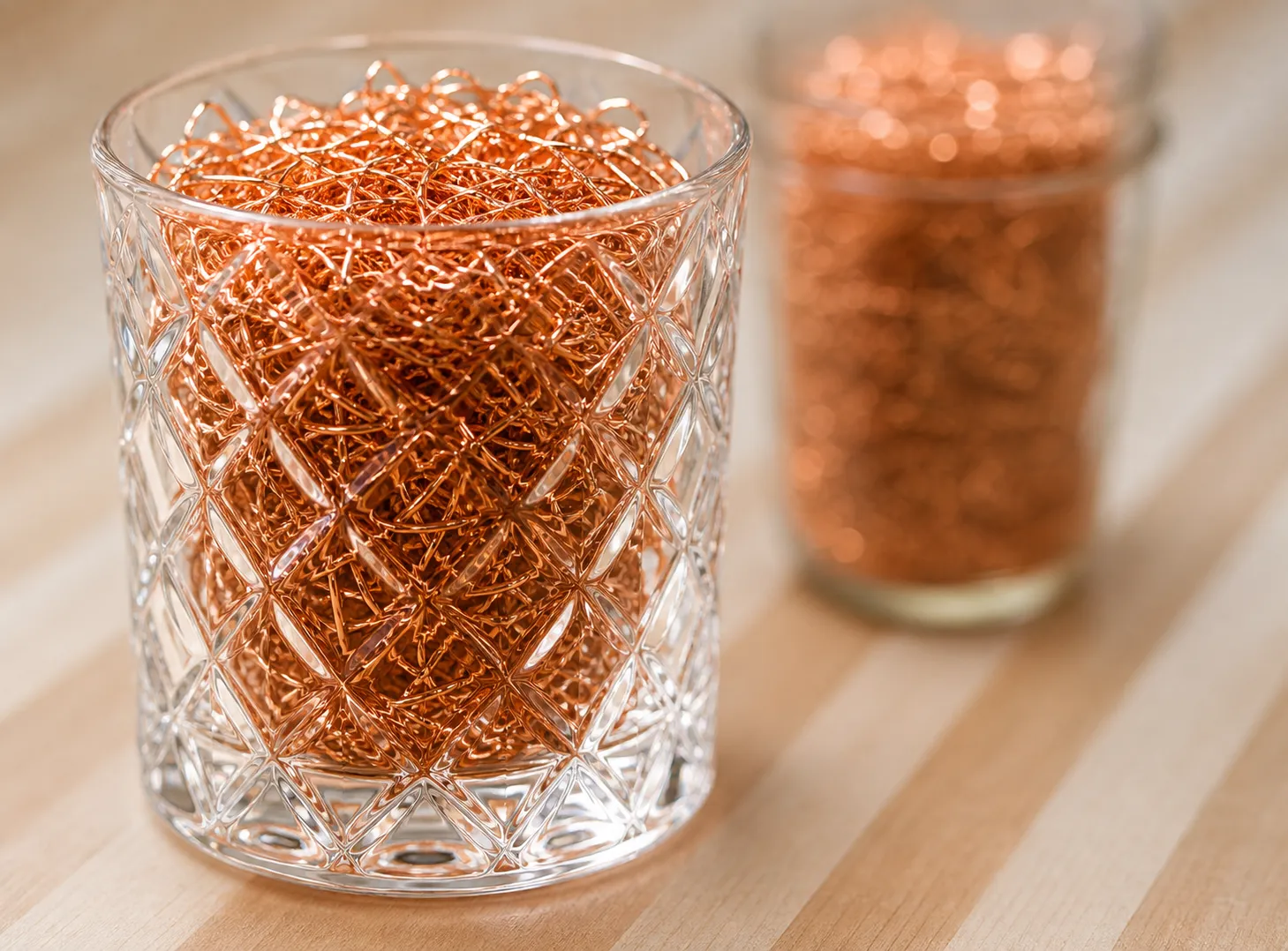 Image demonstrating sustainability by collecting copper scrap for recycling.